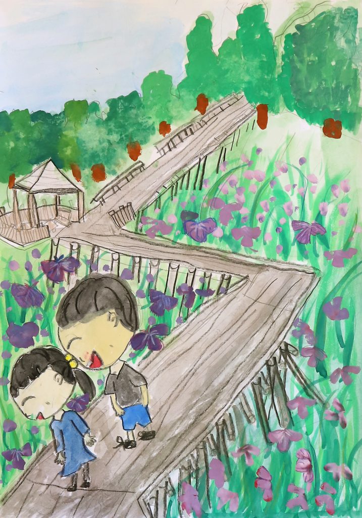 「お兄ちゃんとしらさぎ公園へ行ったよ」西鱈田小学校　３年　鈴木　日葵